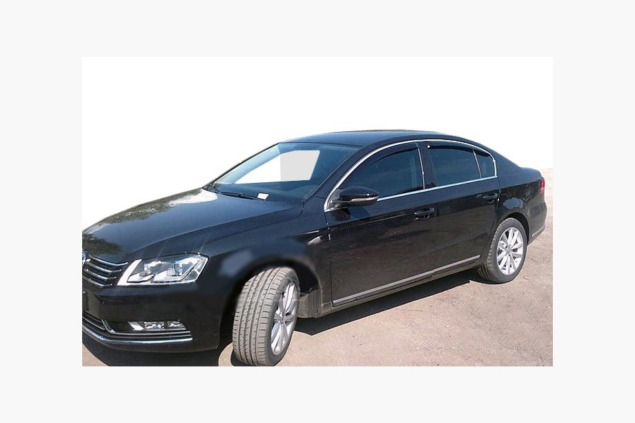 Volkswagen Passat B6 2006-2012 гг. Ветровики SD (4 шт, SIM Хром) Фото 1