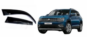 Volkswagen Atlas (Terramont) 2016- гг. Ветровики на окна (4 шт, SIM) фото 1
