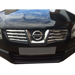 NISSAN QASHQAI Накладки на решетку радиатора (нерж.) 8 шт.