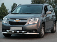 Chevrolet Orlando 2010-2018 гг. Передняя защита ST015 (нержавейка) фото 1