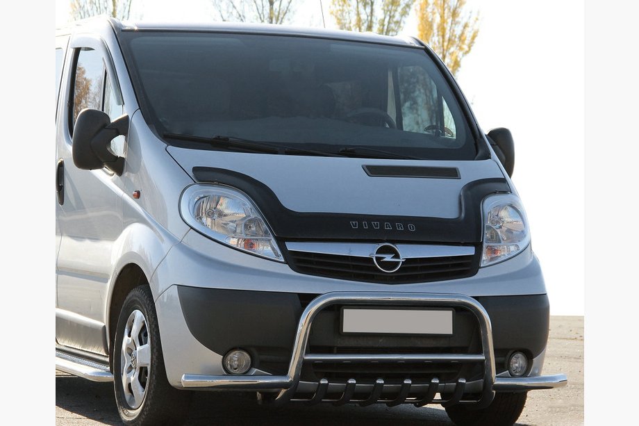 Opel Vivaro 2001–2015 гг. Передний силовой бампер WT003-Plus (нержавейка) Image