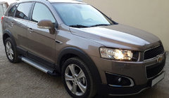 Chevrolet Captiva 2006-2019 гг. Боковые пороги Allmond Grey (2 шт., алюминий) фото 1