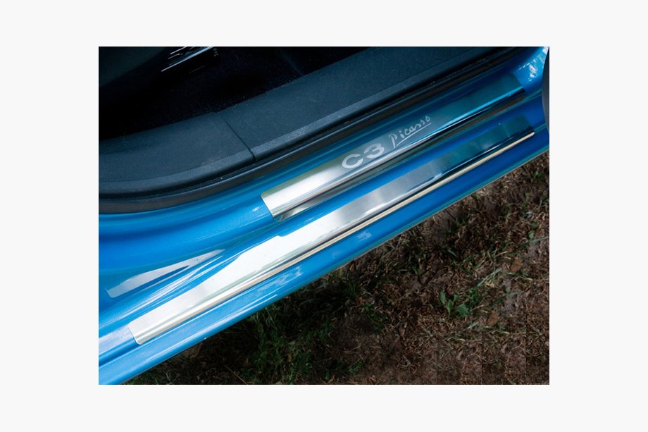 Citroen C-3 Picasso 2010-2017 гг. Накладки на пороги Natanika Premium (8 шт, нержавейка) Image