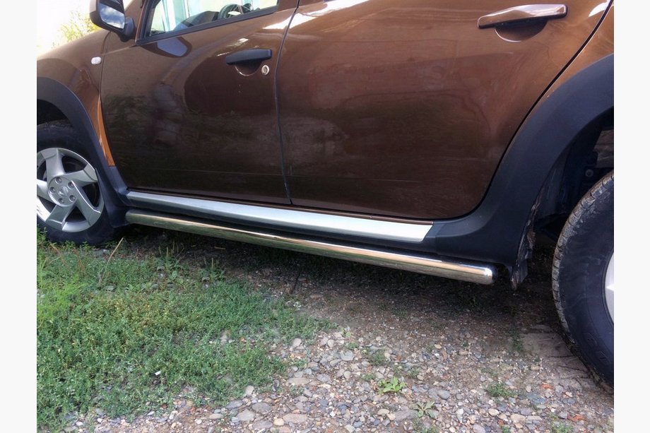 Dacia Duster 2008-2018 гг. Боковые трубы (2 шт., нержавейка) Image