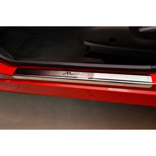 Накладки на пороги NataNika Premium (4 шт, нержавейка) Daewoo Matiz 1998-2008 гг.