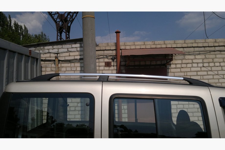 Fiat Doblo I 2005-2010 гг. Хромированные Рейлинги Стандартная база, пластиковые ножки Фото 12
