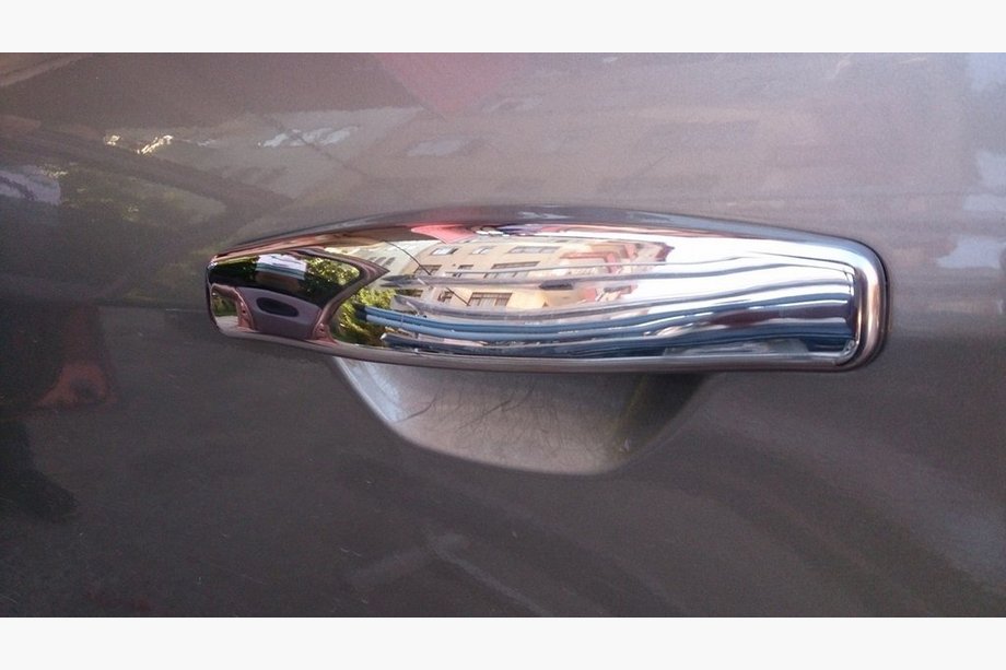 Renault Symbol 2008-2013 гг. Хромированные Накладки на Ручки (4 шт., Нержавейка) OmsaLine - Итальянская Нержавейка Image