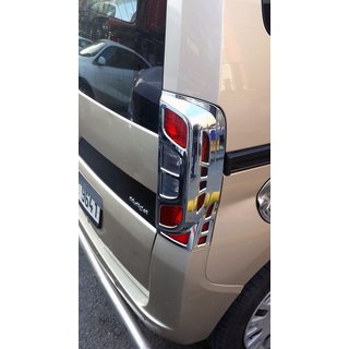 Хромированные накладки на задние фонари с изгибом (2 шт, пластик) Peugeot Bipper 2008-2017 гг. фото 3