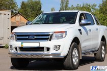 Ford Ranger 2011–2022 гг. Передняя защита ST016 (нержавейка) фото 6