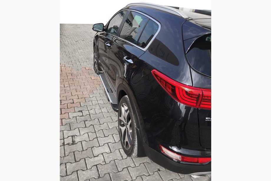 Kia Sportage 2015-2021 гг. Боковые Подножки Pyramid (2 шт., Алюминий) Image