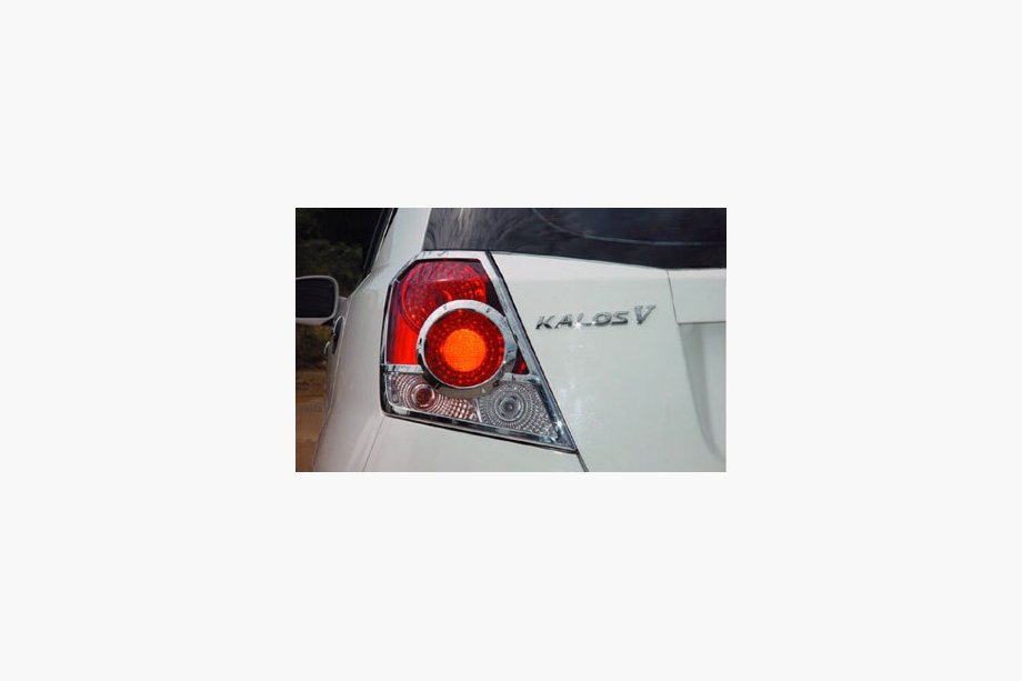 Chevrolet Aveo T200 2002-2008 гг. Хромированные накладки на задние фонари HB (2 шт., пластик) Image