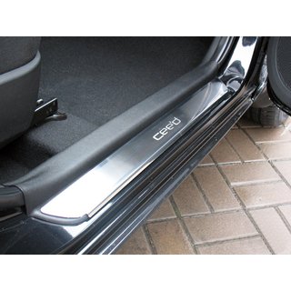 Накладки на Пороги Nataniko (4 шт., Нержавейка) Kia Ceed 2007-2012 гг.