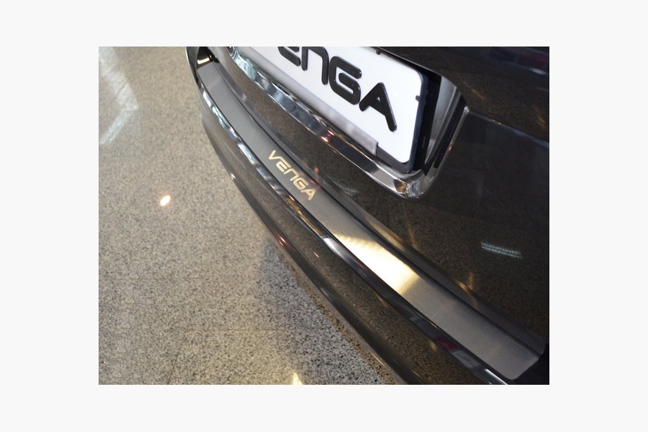 Kia Venga 2010-2019 гг. Накладка на задний бампер Natanika (нержавейка) Фото 1
