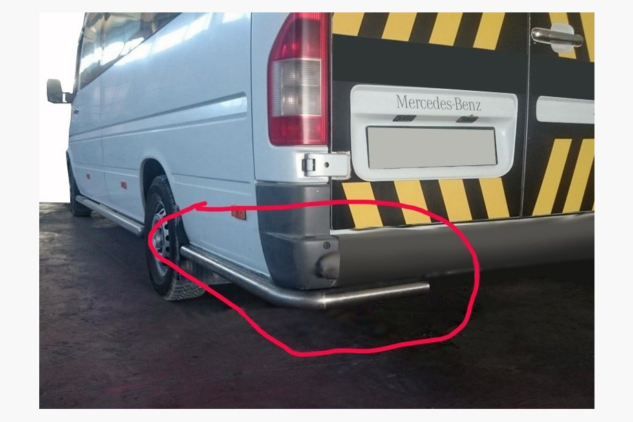 Volkswagen LT 1995-2006 гг. Задние уголки AK-SO (нержавейка) Длинная База Image