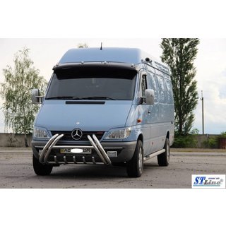 Кенгурятник Kelebek WT011 (нерж.) Mercedes Sprinter W901/902/903/904/905 1995–2006 гг. фото 3