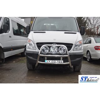 Высокий кенгурятник WT018 (нержавейка) Mercedes Sprinter W906 2006–2018 гг. фото 4