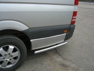 Mercedes Sprinter W907/W910 2018- гг. Боковые трубы за задним колесом (2 шт., нержавейка) фото 5