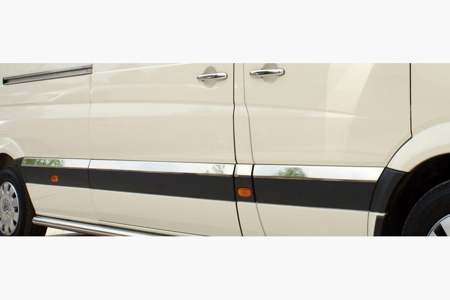 Mercedes Sprinter W906 2006–2018 гг. Накладки на двери из нержавеющей стали Средняя база. OmsaLine - Итальянская нержавейка Фото 2