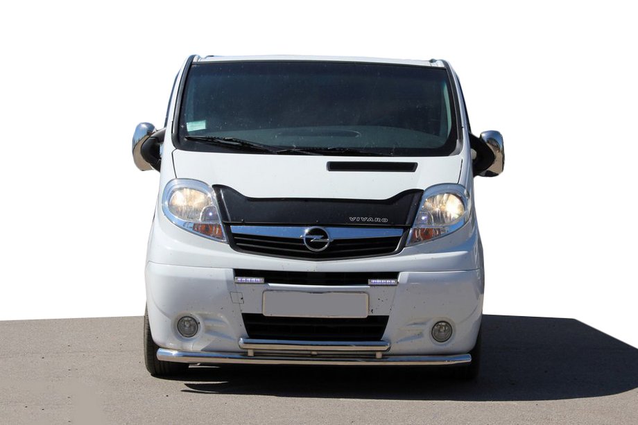 Opel Vivaro 2001–2015 гг. Передняя защита ST014/2 (нерж. сталь) Image
