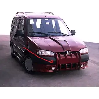 Накладка на Передний Бампер Fangs (грунт под покраску) Citroen Berlingo 1996-2008 гг. фото 2