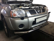 Nissan NP300 1999-2015 гг. Передняя защита ST014 (нержавейка) фото 1