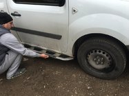 Renault Kangoo 2008–2020 гг. Боковые Подножки Vison (2 шт., Алюминий и Нержавеющая Сталь) фото 1