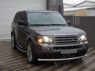 Range Rover Sport 2005-2013 гг. Передняя одинарная защита (нержавейка) фото 1