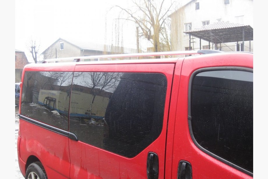 Nissan Primastar 2002-2014 гг. Хромированные Рейлинги Длинная база, Металлическая ножка Фото 7