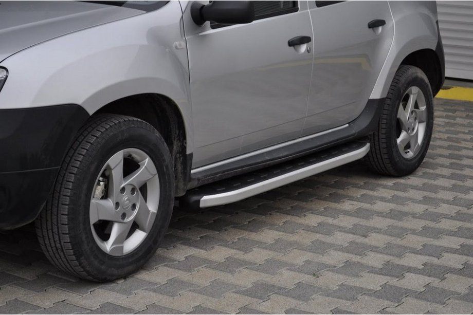 Renault Duster 2008–2017 гг. Боковые Подножки Fullmond (2 шт., Алюминий) Image
