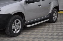 Renault Duster 2008–2017 гг. Боковые Подножки Fullmond (2 шт., Алюминий) фото 1