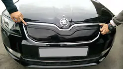 Skoda Octavia III A7 2013-2019 гг. Зимняя накладка на решетку радиатора (2013-2017) фото 3
