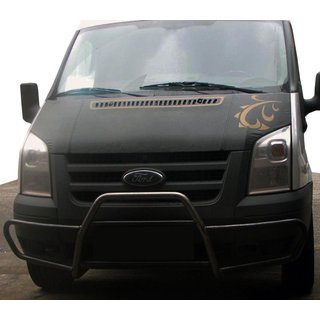 Передний кенгурятник с усами WT021 (2006-2014, нержавейка) Ford Transit 2000-2014 гг.