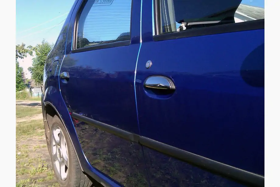 Dacia Logan I 2005-2008 гг. Хромированные Накладки на Ручки (4 шт., Нержавейка) Хромированный пластик Фото 1