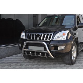 Низкий кенгурятник WT003 (нерж сталь) Toyota Land Cruiser Prado 120 2002-2009 гг. фото 3