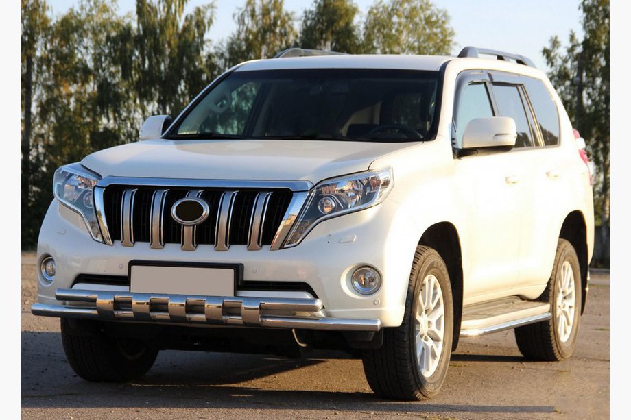Toyota Land Cruiser Prado 150 2009-2023 гг. Передняя защита ST015 (нержавейка) Фото 1