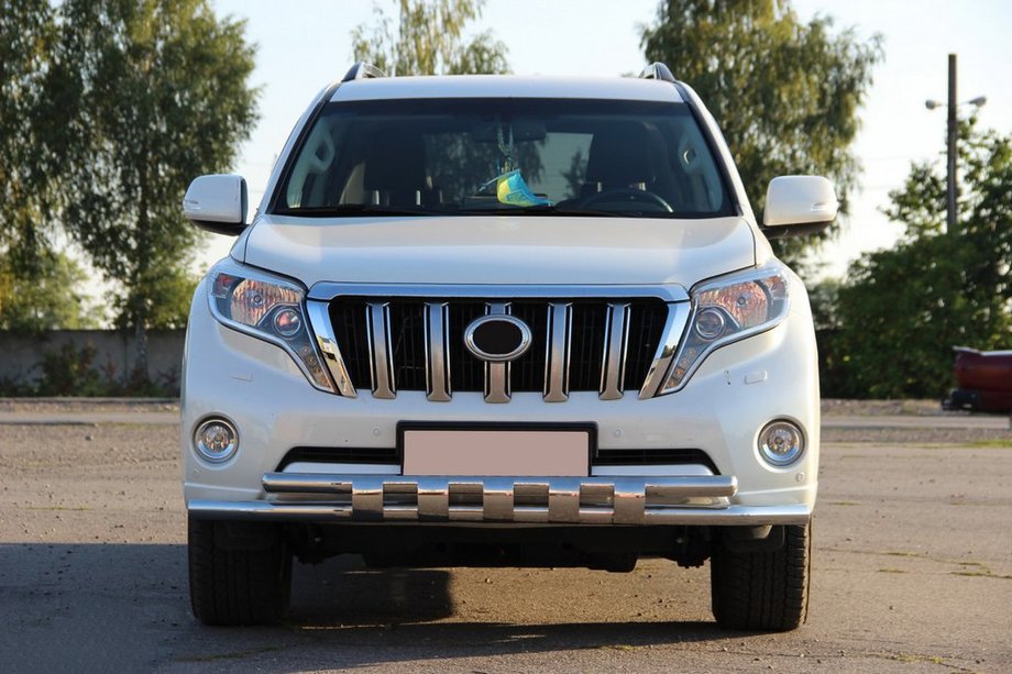 Toyota Land Cruiser Prado 150 2009-2023 гг. Передняя защита ST015 (нержавейка) Фото 2