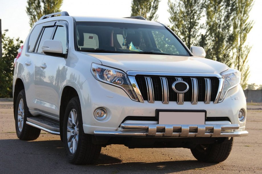 Toyota Land Cruiser Prado 150 2009-2023 гг. Передняя защита ST015 (нержавейка) Фото 4