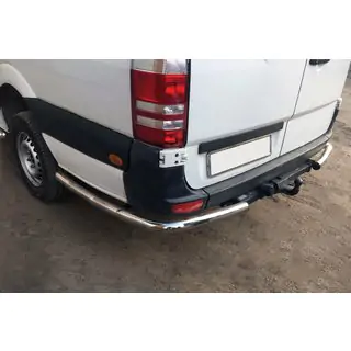 Боковые трубы за задним колесом, угловые (2 шт., нержавейка) Mercedes Sprinter W907/W910 2018- гг. фото 1