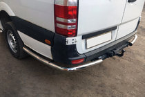 Mercedes Sprinter W906 2006–2018 гг. Боковые трубы за задним колесом, угловые (2 шт, нерж сталь) фото 1