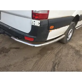 Боковые трубы за задним колесом, угловые (2 шт., нержавейка) Volkswagen Crafter 2006-2016 гг. фото 2