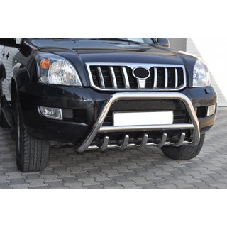 Низкий кенгурятник WT003 (нерж сталь) Toyota Land Cruiser Prado 120 2002-2009 гг. фото 1