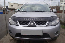 Mitsubishi Outlander 2006-2012 гг. Дефлектор капота 2006-2008 (VIP) фото 1