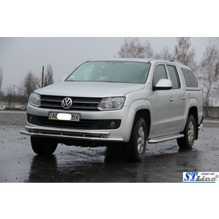 Передняя защита ST018-2 (нержавейка) Volkswagen Amarok 2010-2022 гг. фото 3