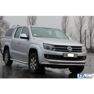 Передняя защита ST018-2 (нержавейка) Volkswagen Amarok 2010-2022 гг. фото 4