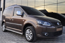 Volkswagen Caddy 2004-2010 гг. Боковые трубы BB001 (2 шт., нержавейка) d60, Стандартная база фото 1