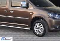Volkswagen Caddy 2004-2010 гг. Боковые трубы BB001 (2 шт., нержавейка) d60, Стандартная база фото 6