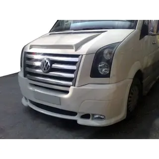 Накладка на передний бампер с 2 вырезами под фары (грунт под покраску) Volkswagen Crafter 2006-2016 гг. фото 2