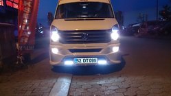 Volkswagen Crafter 2006-2016 гг. Накладка на передний бампер 2012↗ (Sport-3, под покраску) фото 7