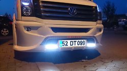 Volkswagen Crafter 2006-2016 гг. Накладка на передний бампер 2012↗ (Sport-3, под покраску) фото 8