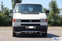 Volkswagen T4 Caravelle/Multivan 1990–2003 гг. Передняя защита с решеткой ST010 (нержавейка) фото 2